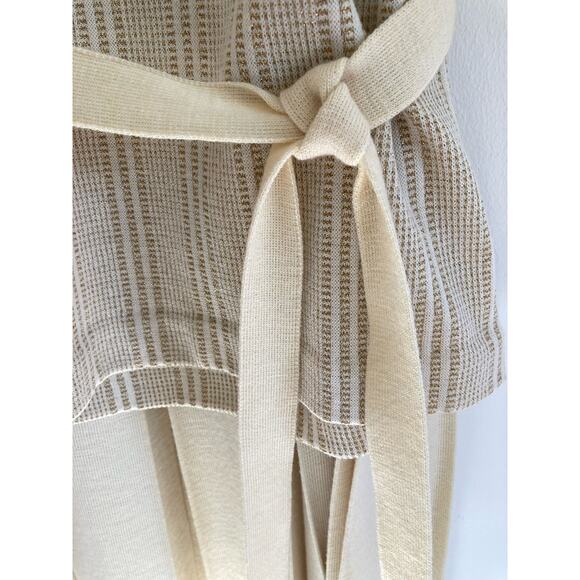 Gino Paoli 1960s Cream & Gold Knit Two-Piece Set Pleat Skirt + Top Mint Vintage - Picture 7 of 15